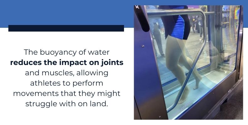 The buoyancy of water reduces the impact on joints